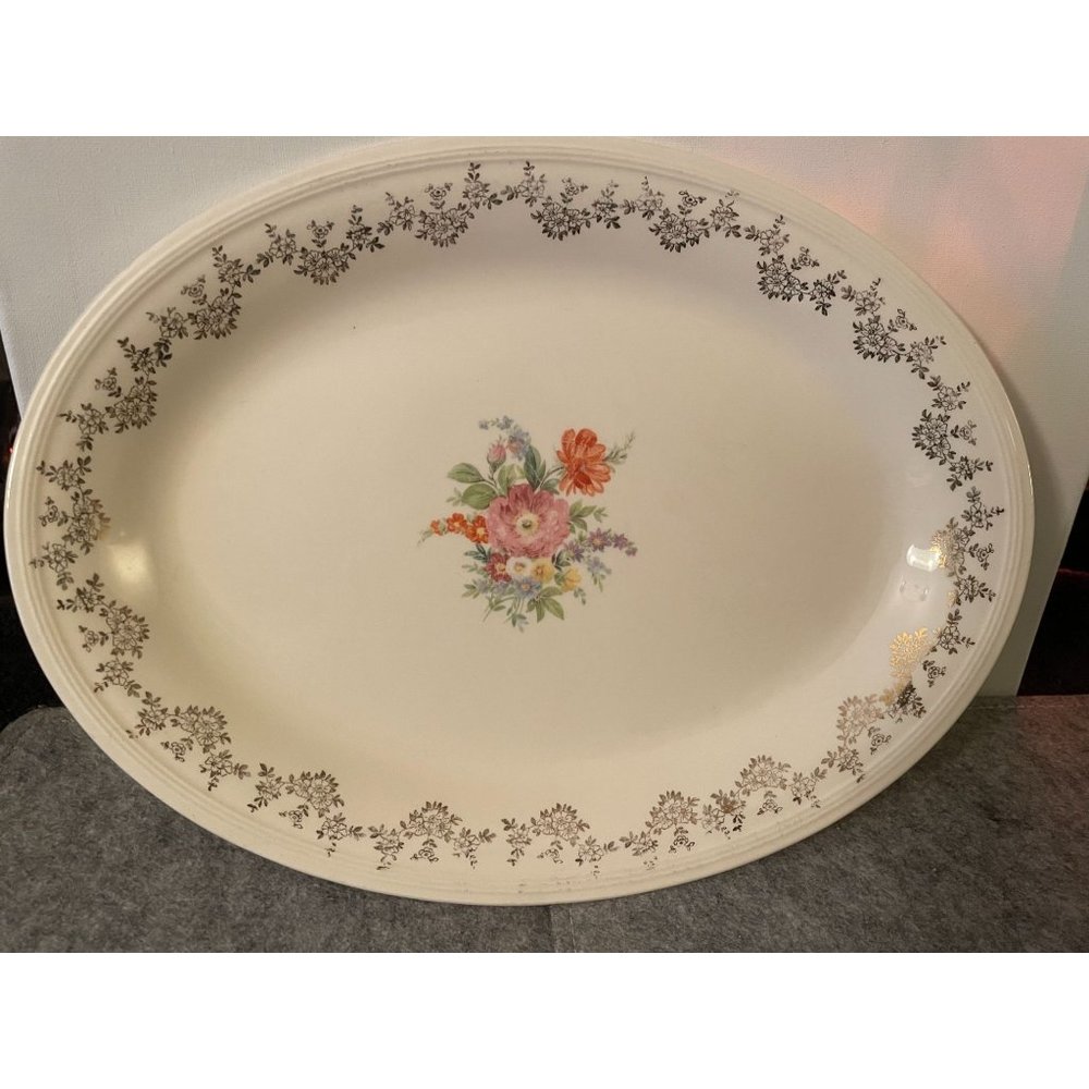 Vintage Edwin Knowles 13 1/2 inch Oval Serving Platter  #1254